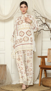 White Ikat Gold HC Pants Set