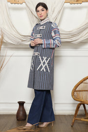 Blue Stripe Military Ikat Outer