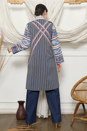 Blue Stripe Military Ikat Outer