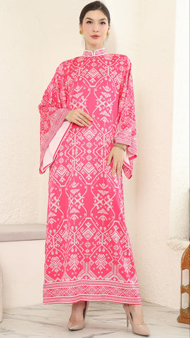 Pink Songket Long Dress