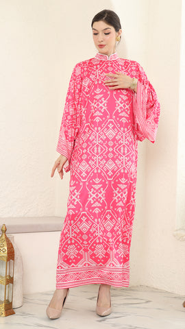 Pink Songket Long Dress