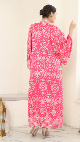 Pink Songket Long Dress