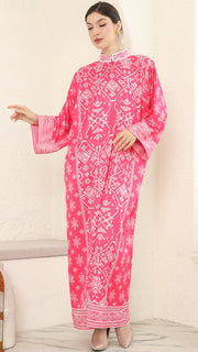 Pink Songket Long Dress