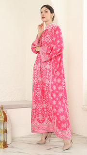 Pink Songket Long Dress