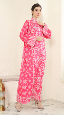 Pink Songket Long Dress