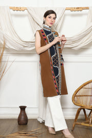 Mustard Handwoven Ikat Chongsam Vest