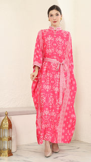 Pink Songket Long Kaftan