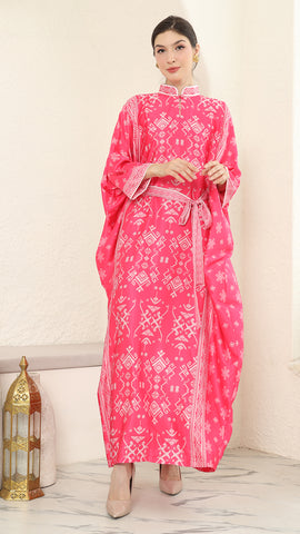 Pink Songket Long Kaftan