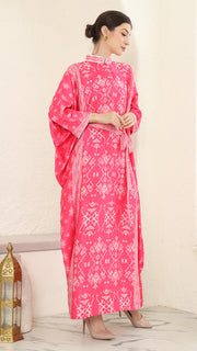 Pink Songket Long Kaftan