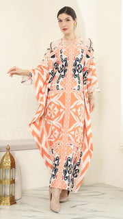 Coral Long Sleeve Kaftan