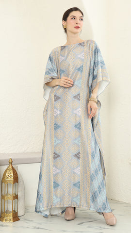 Blue Gold Songket Short Kaftan