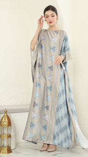 Blue Gold Songket Short Kaftan