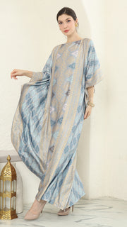 Blue Gold Songket Short Kaftan