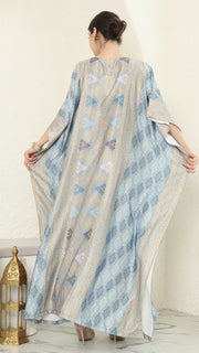 Blue Gold Songket Short Kaftan