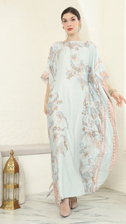 Mint Flower Short Kaftan