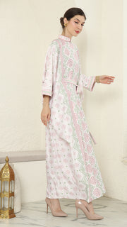 Baby Pink Songket Long Kaftan