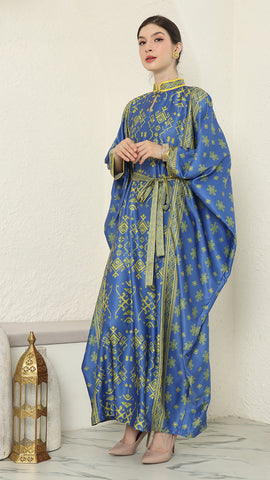 Blue Lime Songket HC Long Kaftan