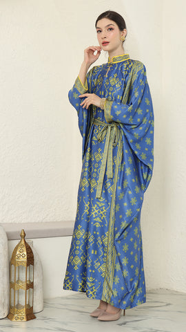 Blue Lime Songket HC Long Kaftan