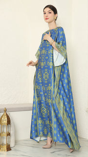 Blue Lime Songket Short Kaftan