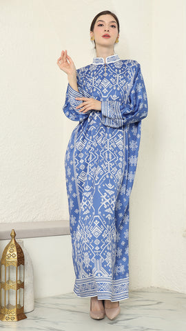 Blue Songket Long Dress