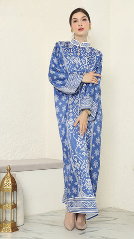 Blue Songket Long Dress