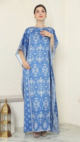 Blue Songket Short Kaftan