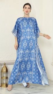 Blue Songket Short Kaftan