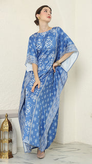 Blue Songket Short Kaftan