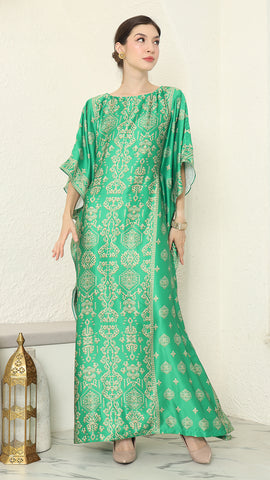 Green Gold Bali Short Kaftan