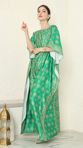 Green Gold Bali Short Kaftan