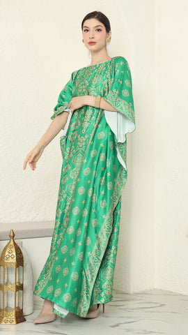 Green Gold Bali Short Kaftan