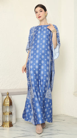 Blue Songket Short Kaftan