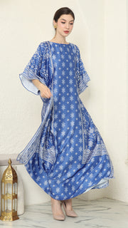 Blue Songket Short Kaftan