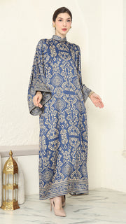 Blue Gold Bali Dress