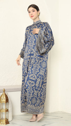 Blue Gold Bali Dress