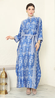 Blue Songket Long Kaftan