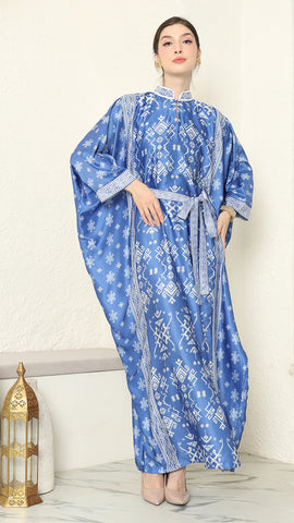 Blue Songket Long Kaftan