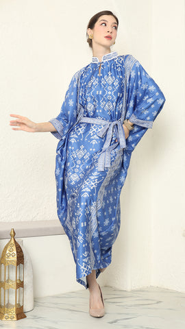 Blue Songket Long Kaftan