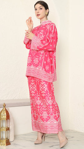 Pink Songket Sarong Set