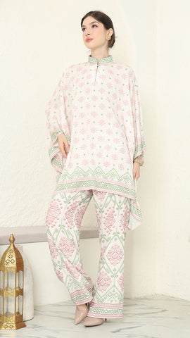 Baby Pink Songket Pants Set