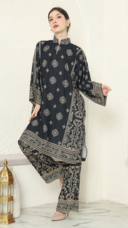 Black Gold Tunic Bali Pants Set