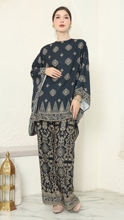 Black Gold R-neck Bali Pants Set