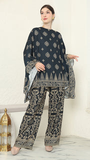 Black Gold R-neck Bali Pants Set