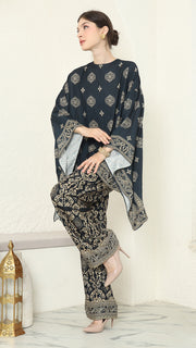 Black Gold R-neck Bali Pants Set