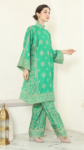 Green Gold Tunic Bali Pants Set