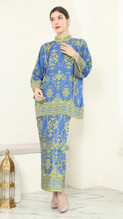 Blue Lime Songket Sarong Set