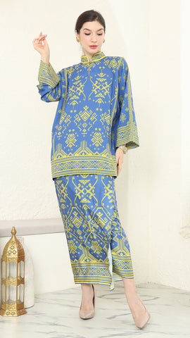 Blue Lime Songket Sarong Set