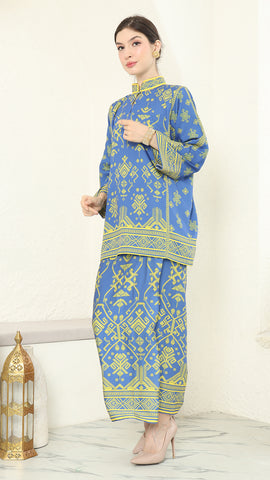 Blue Lime Songket Sarong Set