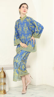 Blue Lime Songket Sarong Set