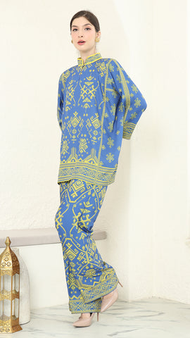 Blue Lime Songket Pants Set